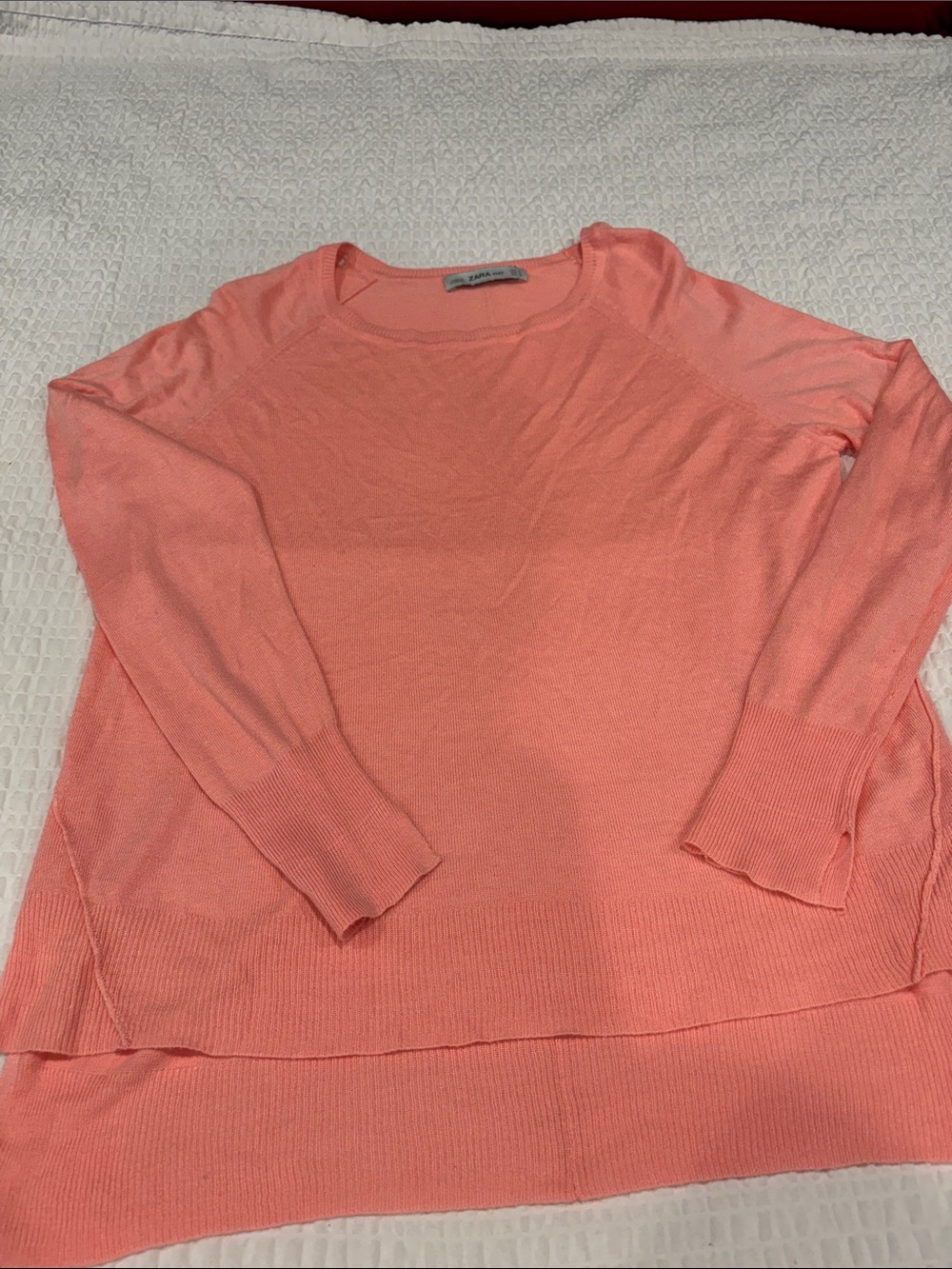 Zara Coral Scoop Neck Lightweight Knit Sweater
Size S
